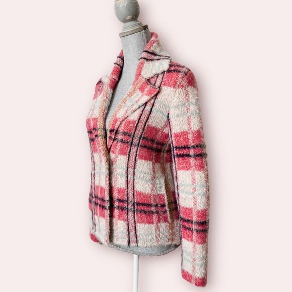 ANTHROPOLOGIE Maeve Aurelia Cozy Plaid Sweater Jacket Supper Soft - Picture 5 of 14